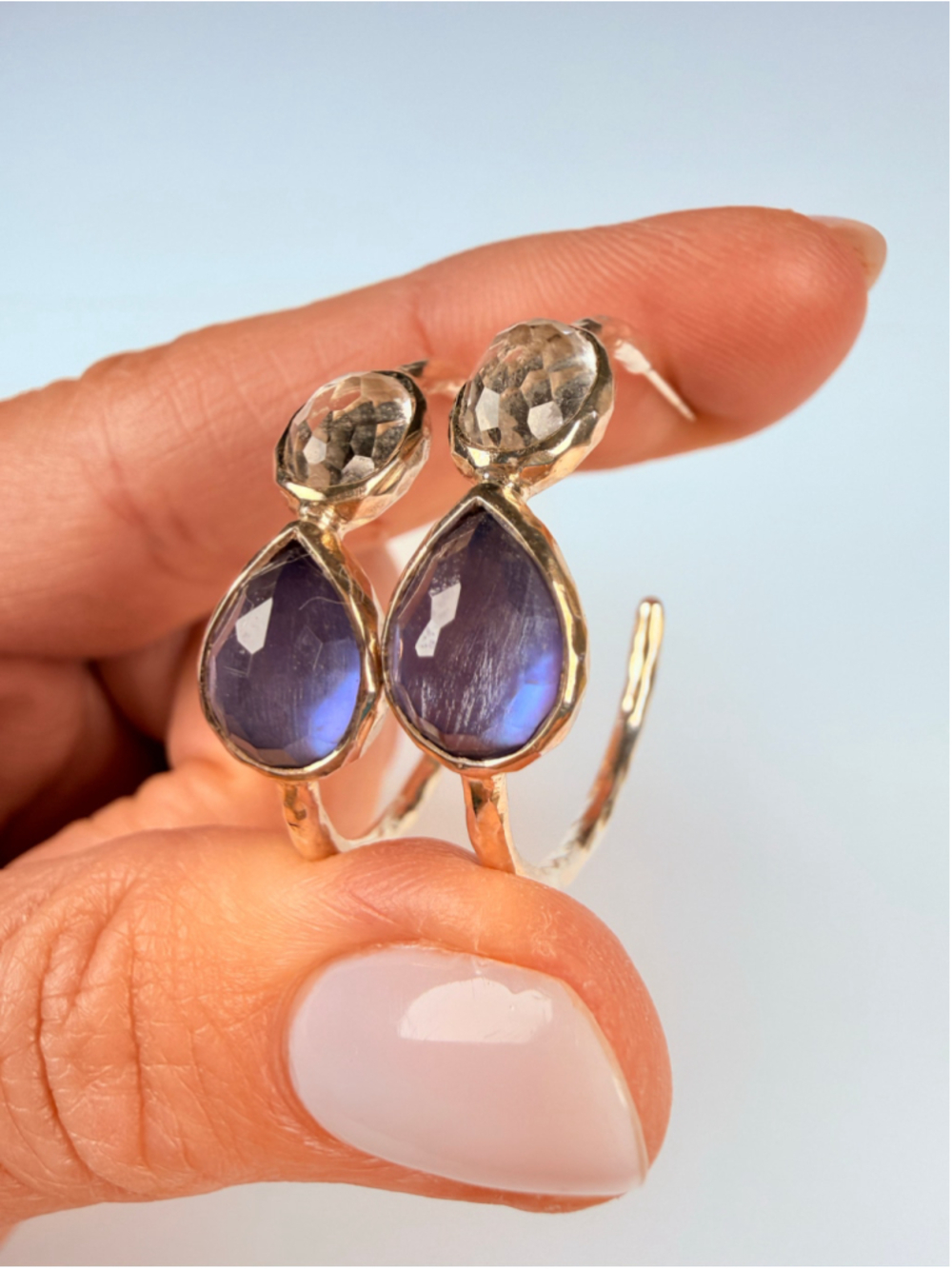 Ippolita Rock Candy Wonderland Amethyst Quartz 925 Sterling Silver Hoop Earrings - Picture 5 of 10